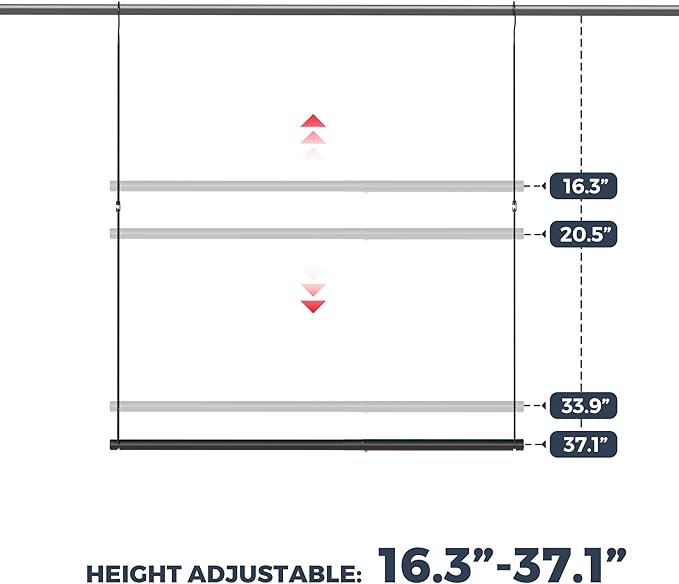 STO STO 2 Pack Closet Hanging Rod, Length and Height Adjustable Closet Rod, Space Saving Metal Closet Extender Hanging Bar for Hanging Clothes, Closet, Black
