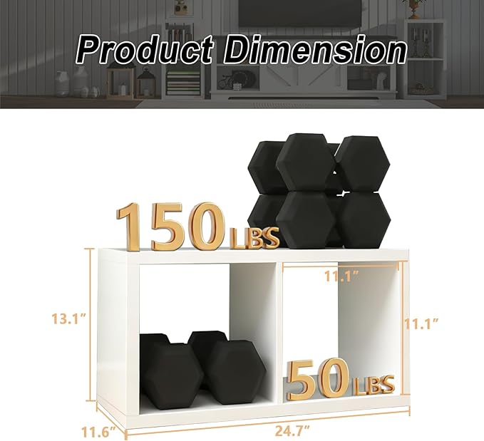 CTESNE【2026 Wooden Thick Frame 2 Cube Storage Organizer Shelf with Anti-Tipping Kits + Reversible Open Back Bookcase, Horizontal and Vertical Dual-use（White,11inch）