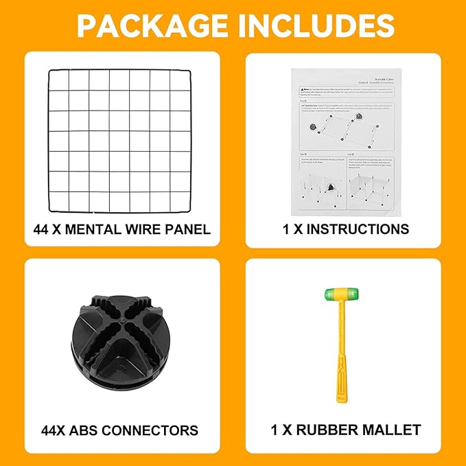 HUBSON Wire Cube Storage Organizer, Book/Toy/Craft/Potted Plants and petCloset Organizers and Storage Shelves, 12-Cube Freely Combinable Metal Grids Storage Shelf,Black Iron