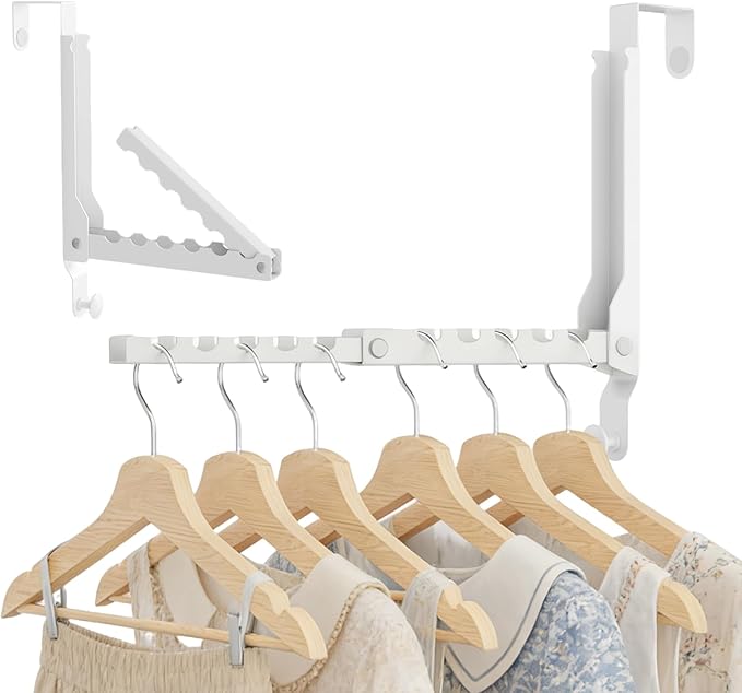 1 Pack Over The Door Hooks, Extended Over The Door Clothes Hanger with 11 Ridges,Space-Saving Over The Door Rack Door Hooks for Hanging Clothes,Larger Capacity Over The Door Hanger,Upgraded version.