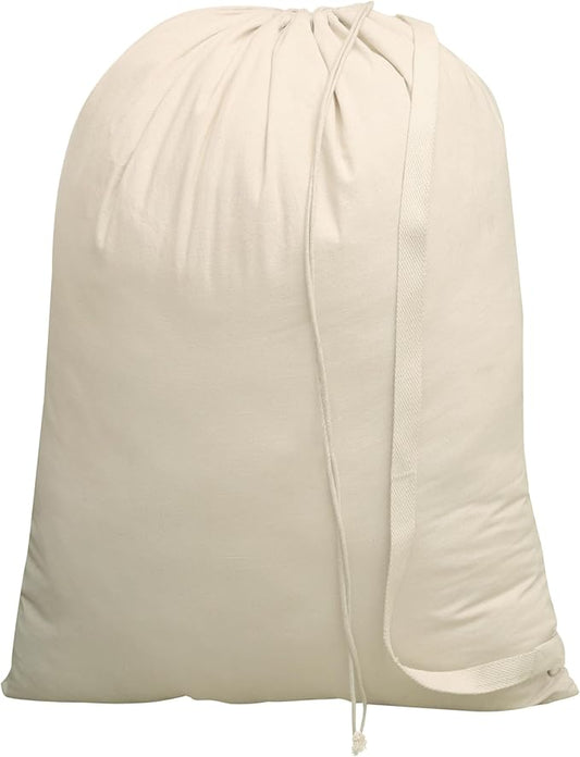 Laundry Bags| Storage bag| Heavy Duty Canvas Cotton Long Strap with Drawstring Closure| Travel Bag for Dirty Clothes| Hamper Liner and Machine Washable for Home College Dorm| 1 Pack 28"x36"