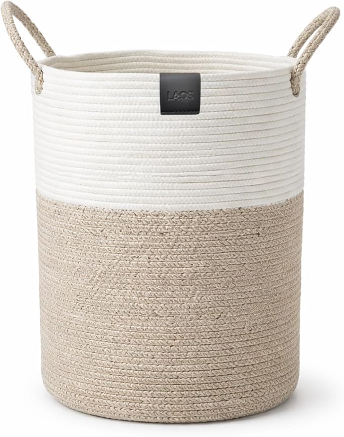 Laundry Basket 58L, Large Laundry Hamper for Dirty Clothes, woven baskets for storage Bedroom, Bathroom & Nursery, Sturdy Laundry Bin for Blanket Storage, Kids Clothes Hamper