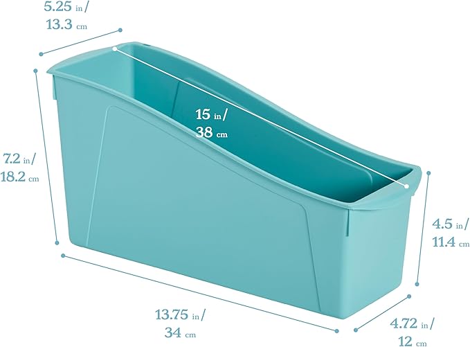 ECR4Kids Linking Plastic Storage Book Bin, Multipurpose Organization, Contemporary, 10-Piece