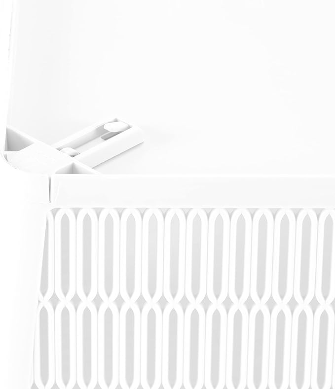 Simplify 4Pk Small Slide 2 Stack It Tote Basket | Storage & Organization | Open Bins with Stackable Capability | Bathroom | Crafts | Pantry | Playroom | Office | White