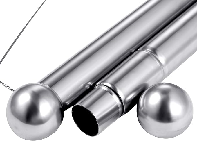 2 Pieces Hanging Closet Rod, Adjustable Width and Height, Clothes Hanging Bar Closet Organizer Rod Double Closet Rod Poles for Hanging Clothes Indoor Outdoor Closet Space-Saving (Stainless Steel)