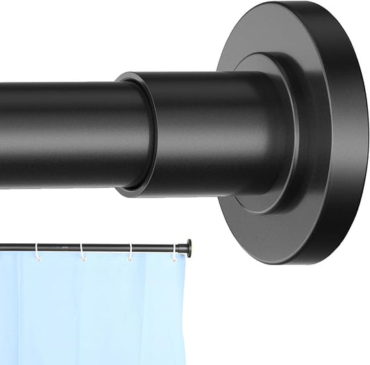 CorkLatta Black Shower Curtain Rod 31 to 104 Inch,1 Inch Diameter Adjustable Spring Tension Curtain Rod No Drilling Stainless Steel Telescoping Rod,No Rust