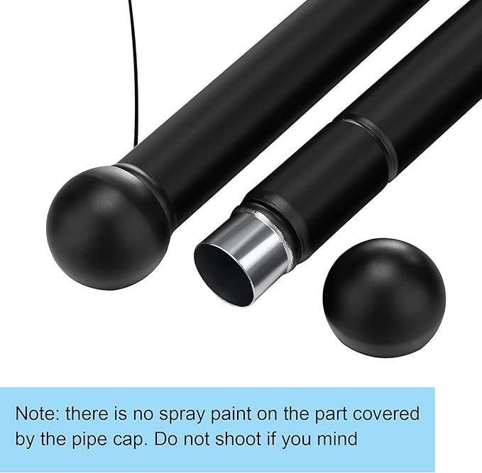 2 Pieces Hanging Closet Rod, Adjustable Width and Height, Clothes Hanging Bar Closet Organizer Rod Double Closet Rod Poles for Hanging Clothes Indoor Outdoor Closet Space-Saving (Black)