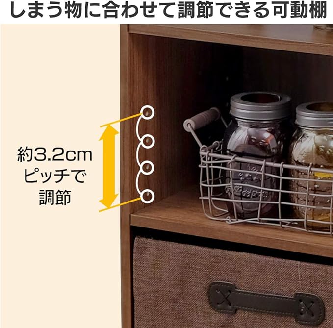 Iris Ohyama MDB-3K Color Box, Storage Box, Bookshelf, 2 Tiers, Movable Shelf, Width 14.4 x Depth 11.4 x Height 28.7 inches (36.6 x 29 x 73.2 cm), Walnut Brown, Module Box