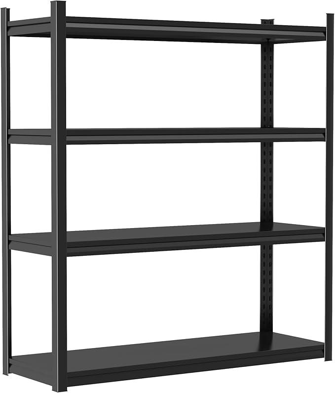 44''H*36W'' Garage Shelving Metal Garage Shelf Unit 4-Tier Storage Shelves Heavy Duty Shelf Organizer Industrial Shelves for Warehouse Basement Kitchen Pantry Commercial, Black