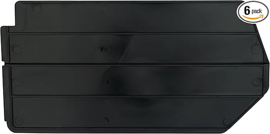 Akro-Mils 40239 Plastic Length Dividers for AkroBins Stackable Storage Bins Model 30239, Custom Storage Inserts for Tools, Crafts & Supplies, 6-Pack, Black
