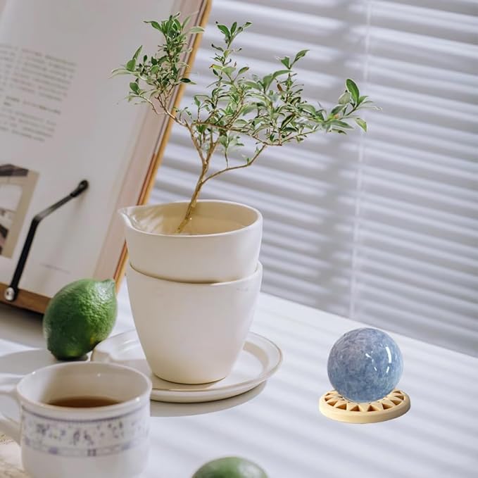 36 Pcs Refined Sphere Stand Wood, 3 Size Crystal Ball Stands for Home Decor Egg Rocks Holder