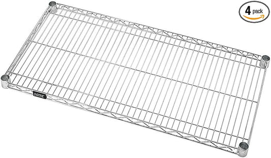 QUANTUM STORAGE SYSTEMS 2448S-4 Wire Add-On Shelf Stainless Steel 48" W x 24" D 4 Pack