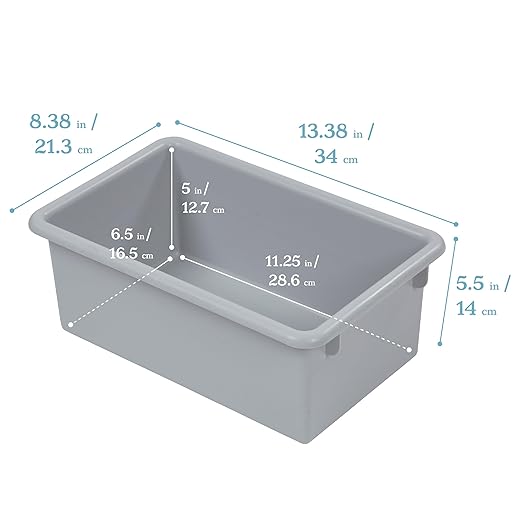 ECR4Kids Cubby Storage Bin with Lid, Multipurpose Organization, Contemporary, 10-Piece