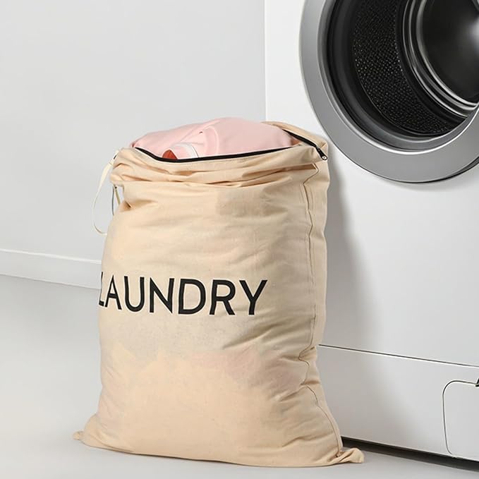 23.6" x17.3" Dirty Clothes Bag for Traveling and Camping, Travel Laundry Bags with Zipper and Hand Strap, Portable and Washable Travel Dirty Clothes Bag