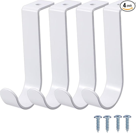 OwnMy 4PCS Closet Rod Brackets Heavy Duty 1 Inch to 1.5 Inch Round Closet Rod Holders, Wall Mount Closet Shelf Rod Pole Support Brackets Clothes Storage Hangers with Screws
