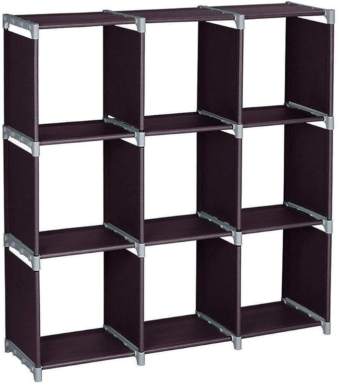 Storage Cubes Organizer,Decorative 9-Cubes Modular Cabinet,DIY Stackable Shelves Multifunctional Modular Bookcase Closet Cabinet for Bedroom, Living Room, Office (3 Tier 9 Cube)