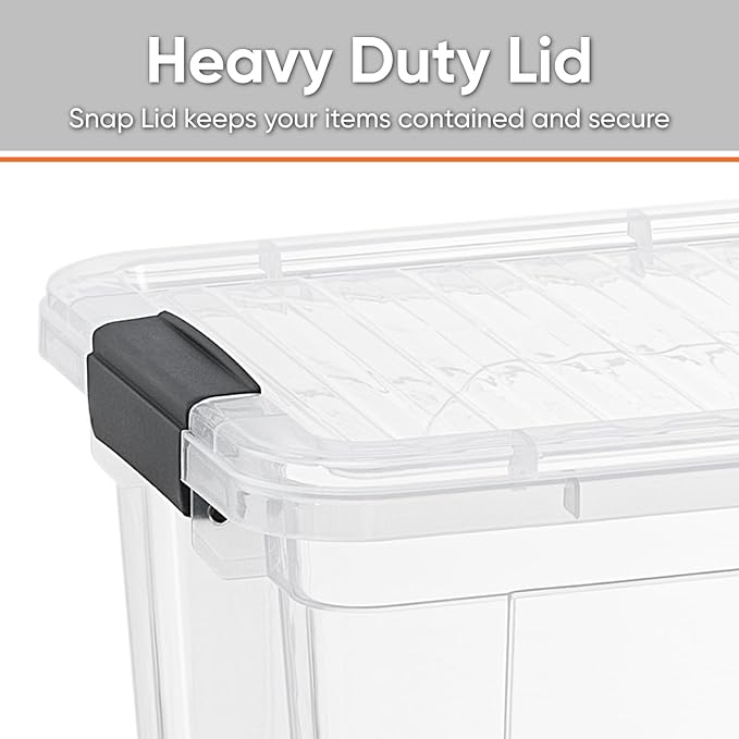 Superio Clear Storage Box with Lid, 8.7 Quart Plastic Container Bins for Organizing, Stackable Crates, BPA Free, Non Toxic, Odor Free, Organizers for Home, Office, School, and Dorm