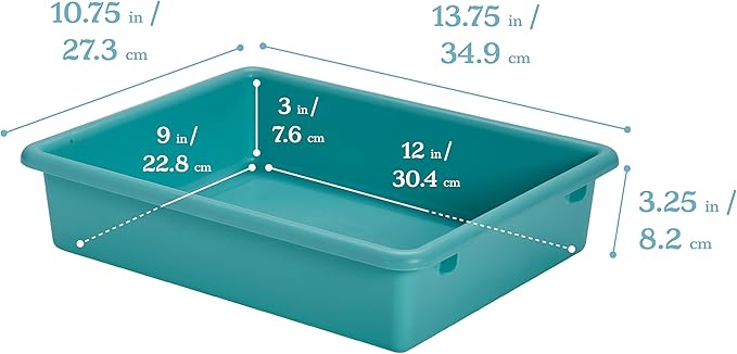 ECR4Kids Letter Size Tray with Lid, Storage Bin, Contemporary, 10-Piece