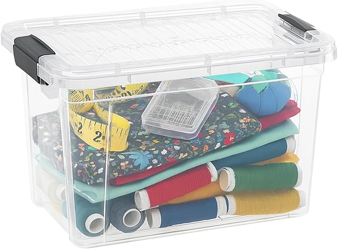 Superio Clear Storage Box with Lid, 2.5 Quart Plastic Container Bins for Organizing, Stackable Crates, BPA Free, Non Toxic, Odor Free, Organizers