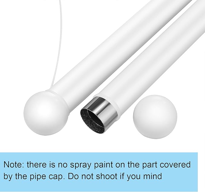 2 Pieces Hanging Closet Rod, Adjustable Width and Height, Clothes Hanging Bar Closet Organizer Rod Double Closet Rod Poles for Hanging Clothes Indoor Outdoor Closet Space-Saving (White)