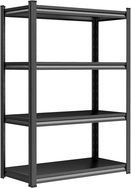 PRESTELION 44" H Storage Shelves 4-Tier Metal Shelf 2000LBS Garage Shelving Unit Adjustable Shelf for Basement, Warehouse, Pantry, Closet, Kitchen 44" H x 31.5" W x 13.8" D, Black