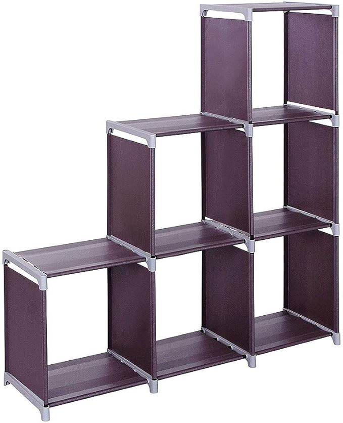 Storage Cubes Organizer,Decorative 9-Cubes Modular Cabinet,DIY Stackable Shelves Multifunctional Modular Bookcase Closet Cabinet for Bedroom, Living Room, Office (3 Tier 6 Cube)