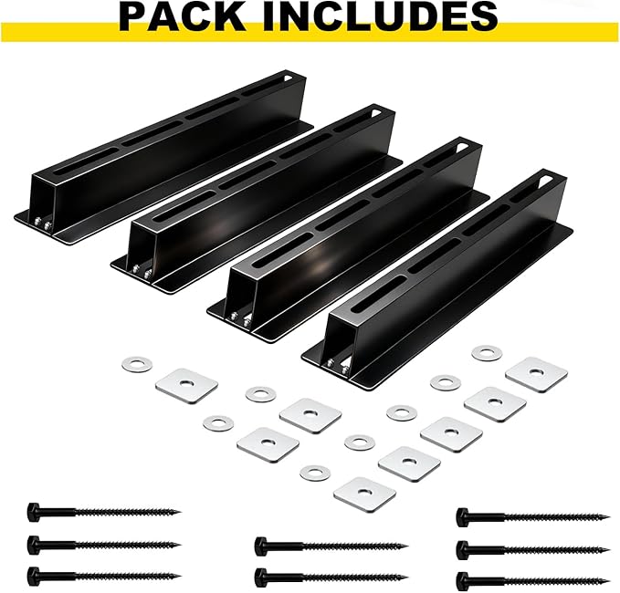 Yuleimy Overhead Garage Storage Rack 4-Pack - Heavy Duty Garage Ceiling Storage Racks for Tote Containers - 17" Adjustable Tote Rack 27 Gallon Storage System, Hanging Bin Ceiling Mount Rails
