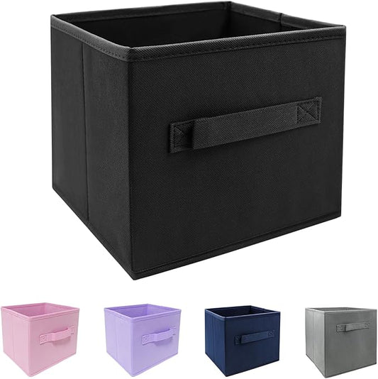 EBIGIC Storage Cubes Collapsible fabric Storage bins,cube storage organizer 10.5 * 10.5 * 11 inch,For home and office Collapsible Closet Shelf Organizers, Drawer Organizers(Black)