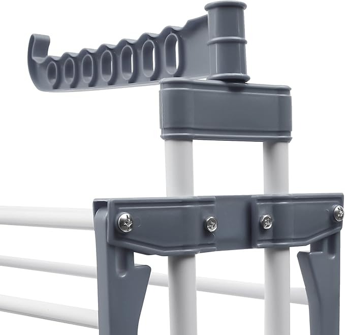 Clothes Drying Rack, 4-Tier Foldable Stainless Steel Drying Rack, Movable Laundry Drying Rack with 4 Casters (2 with Brakes), Heavy-Duty Drying Rack for Indoor Outdoor Use, Balcony, Patio, Bathroom