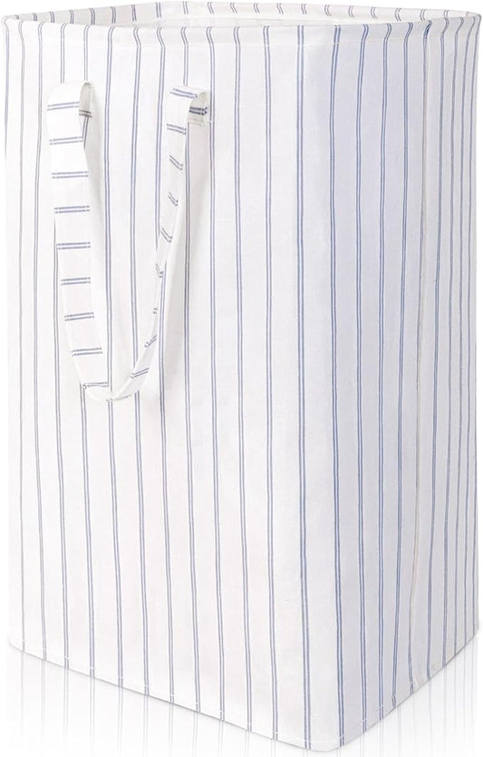 Laundry Hamper Collapsible Laundry Baskets, Freestanding Waterproof Clothes Hamper with Reinforced Handles in Laundry Room Bedroom Bathroom College Dorm for Adults, Blue 11.8"×15.7"×23.6"
