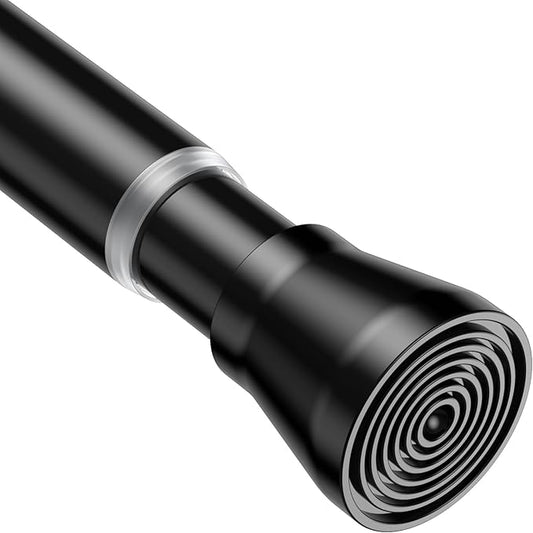 AIZESI Black 1pcs Spring Tension Curtain Rods 17 to 26 Inches, Short Tension Rod Loaded Small Mini Extendable Curtain Tension Rod Adjustable For Windows Bedroom Closet Cupboard