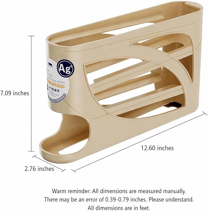 4-Tier Egg Dispenser for Refrigerator, Gravity Auto-Rolling Design, Holds 30 Eggs, Space-Saving Easy-Access Fridge Organizer Rack