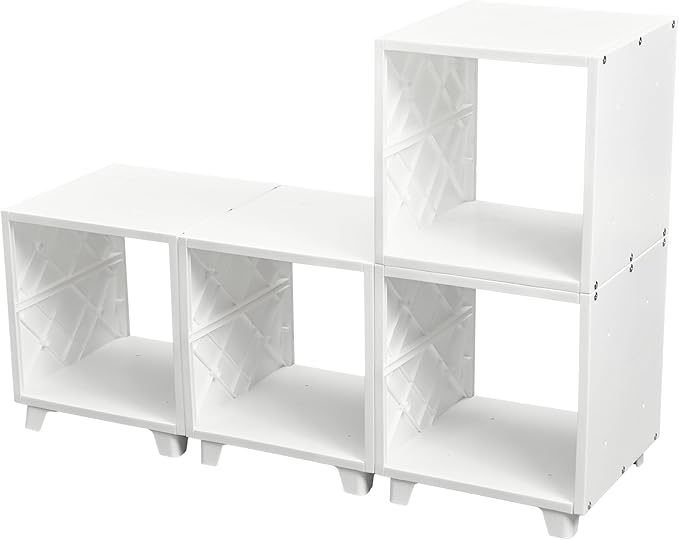 UNiPLAY Modular Cube Storage Organizer – Create Versatile Storage Solutions with Large Capacity Cubes. Perfect for Home, Office, Closet, and School use. Easy Assembly & Cleaning - 4 Piece