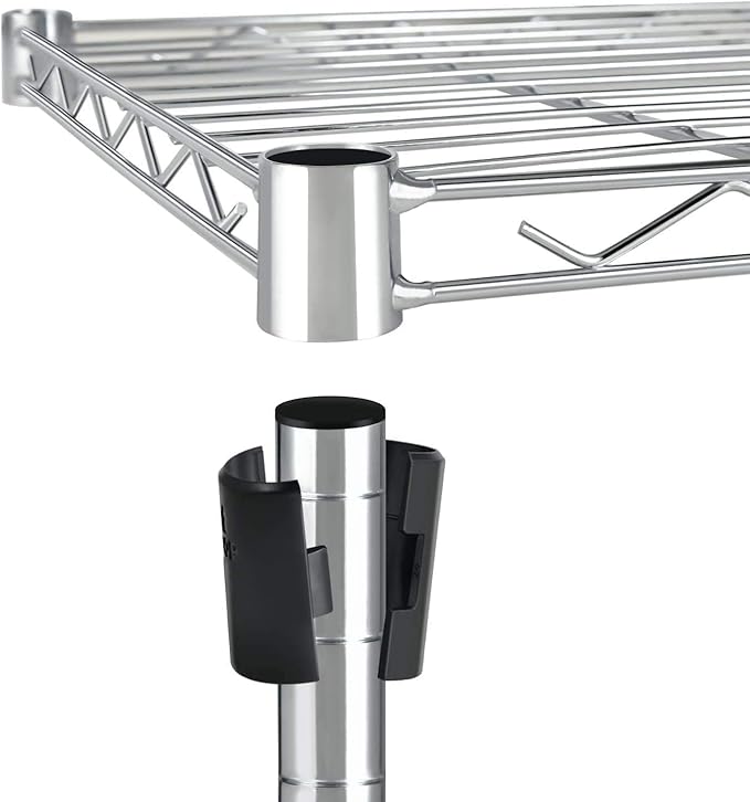 Simple Deluxe Heavy Duty 3-Shelf Shelving with Wheels, Adjustable Storage Units, Steel Organizer Wire Rack, 24.02”L x 13.78“W x 31.89”H, Chrome, HKSHLF23133003CPC