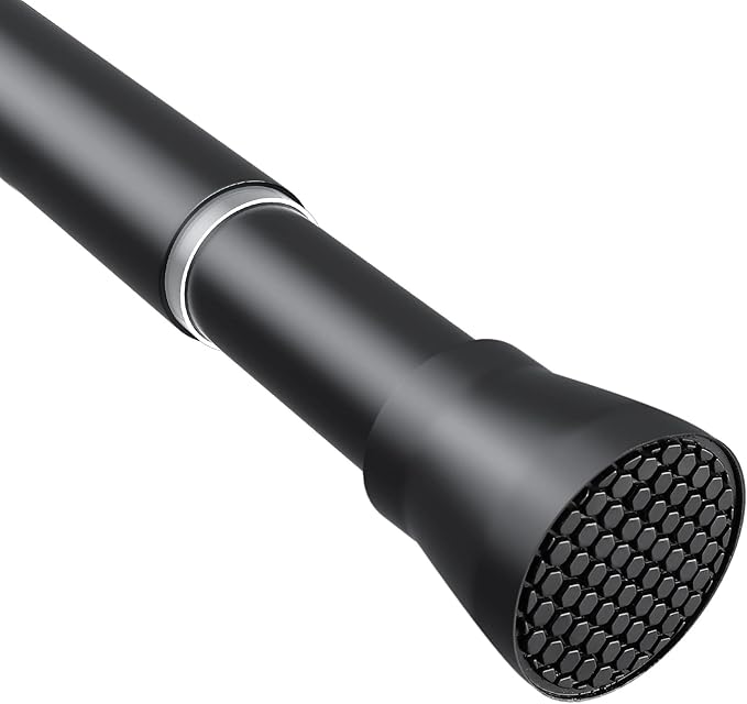 Tension Curtain Rod Black Tension Rod 28 To 48 Inch Spring Curtain Rods Non Slip Tension Rods 1pcs For Windows No Drilling Adjustable Tension Rods of Curtains Window Closet Kitchen Wardrobe