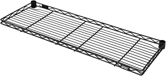 Quantum Storage Systems 1248RCSBK Wire Shelf, 48" W x 12" D, Carbon Steel, Epoxy Coated, Black, NSF