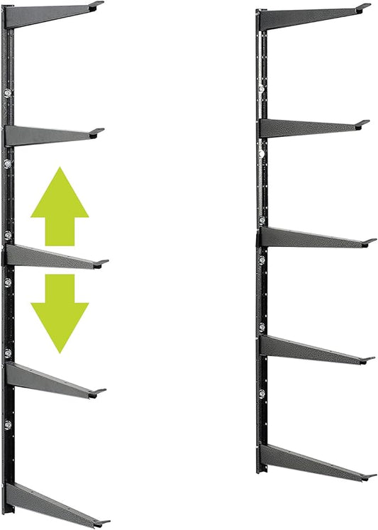 Delta Heavy Duty Lumber Storage Rack Cycle, Holds Up to 800 lbs - Easy to Install Wood Storage Rack with Fully Adjustable Arms - Steel Construction Storage Solution for Garage, Basement & Pantry