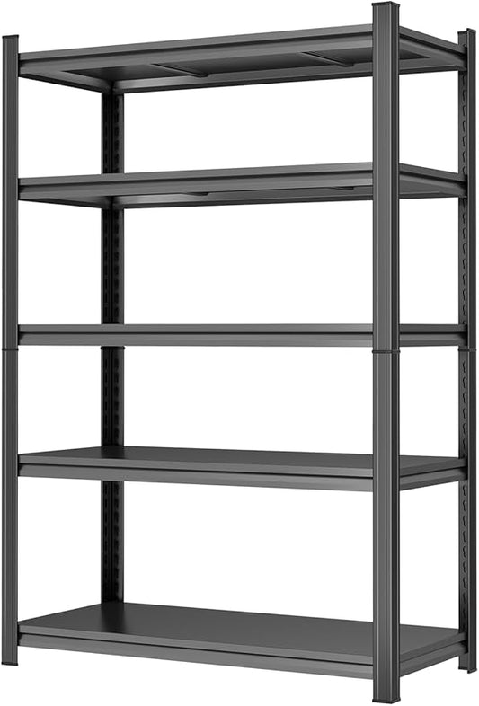72''H*36W'' Garage Shelving Metal Garage Shelf Unit 5-Tier Storage Shelves Heavy Duty Shelf Organizer Industrial Shelves for Warehouse Basement Kitchen Pantry Commercial, Black
