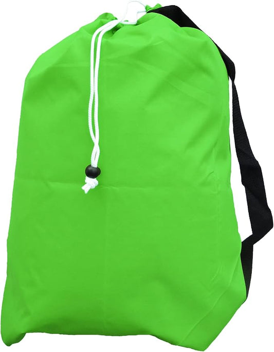 Medium Laundry Bag with Drawstring, Shoulder Strap, Locking Closure, Color: Lime Green Fluorescent, Size: 24x36