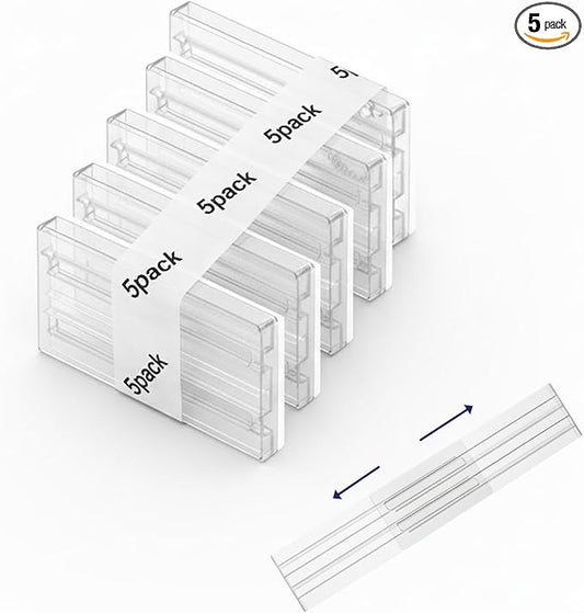 Clear Drawer Dividers with Non-Slip Adhesive, 5 Pack Adjustable Drawer Dividers for Clothes & Makeup, 3.15" Deep Plastic Drawer Separators for Dresser, Baby Nursery & Bathroom Cabinet