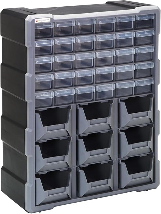 Quantum Storage Systems PDC-930BK 39 Drawers 9 Bins Cabinet Part Organizer 19" H x 15" W x 7" D