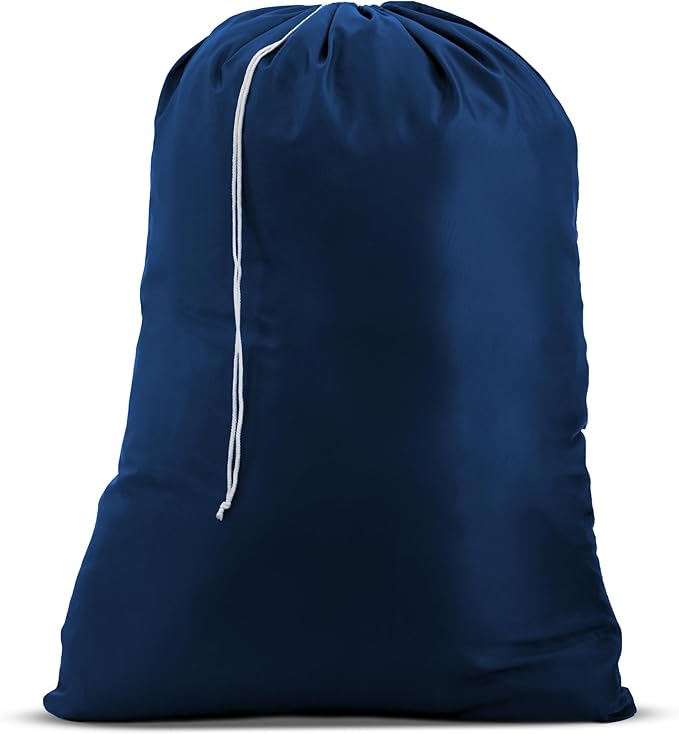 Handy Laundry Heavy Duty Nylon Laundry Bag, 22 x 32 Inch, Durable Drawstring Closure, Machine Washable, Hamper Liner or Storage Bag, Navy Blue