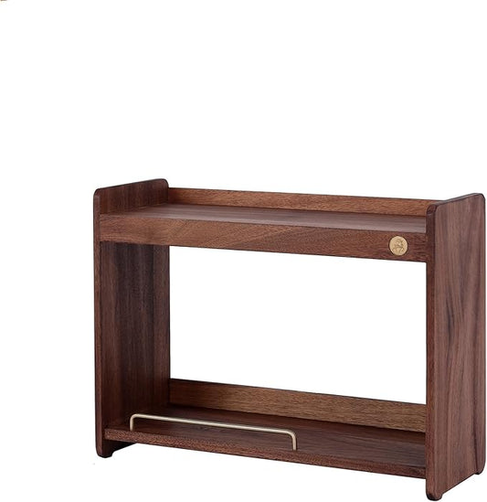 Coffee Mug Holder Wooden Cup Rack Mug Display Shelf Coffee Cup Holder for Countertop with 2 Tier Wood Coffee Mugs Holder for Kitchen Coffee Cup Storage