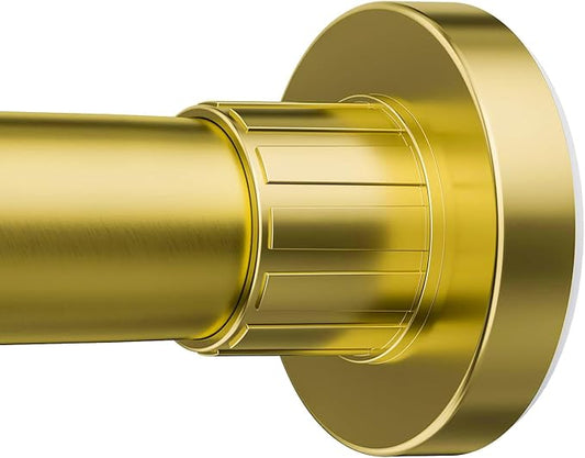 Ausemku Shower Curtain Rod 32-94 Inch Adjustable - 1 Inch Diameter Heavy Duty No drill Spring Tension Shower Rod, Non-Slip Rustproof Telescopic Rod for Bathroom, Gold