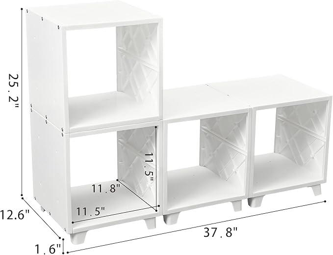 UNiPLAY Modular Cube Storage Organizer – Create Versatile Storage Solutions with Large Capacity Cubes. Perfect for Home, Office, Closet, and School use. Easy Assembly & Cleaning - 4 Piece