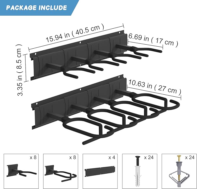 Gun Rack Wall Mount, Aluminium Alloy Gun Racks for Wall, Adjustable 4/8/12 Slot Indoor Gun Racks Securely Hold Shotguns Rifles Rack