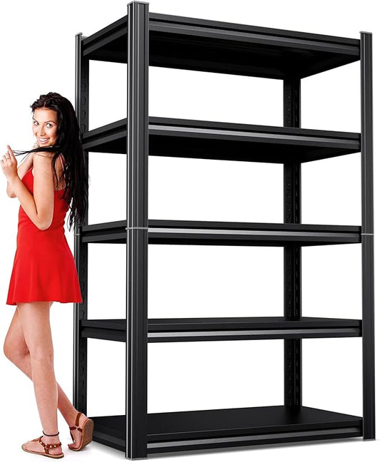 71" Hx35 Wx16 DMetal Garage Shelving-2500LBS 5 Tier Storage Shelves,Adjustable Heavy Duty Shelving Unit and Storage Large Rack,Utility Steel Shelf for Shop Warehouse Industrial Pantry Basement