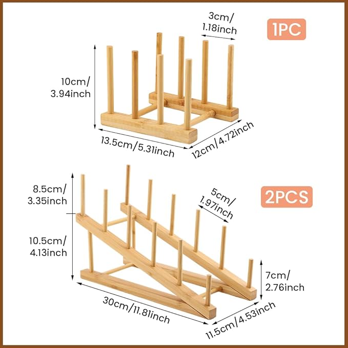 3 Pack Plate Stands for Display, Multifunctional Wooden Display Rack, Craft Show Display Stands for Tabletop Book, Artwork, Photo, Record, Magazine and Platter(Color:Wooden)