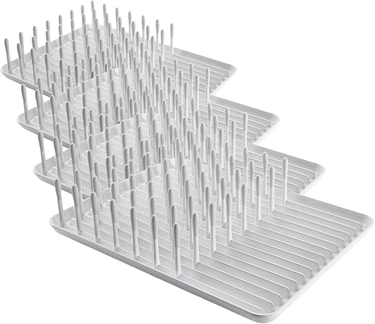 OXO Good Grips Compact Dish Rack Biscuit | For Dishware | 13-3/4 x 10-3/8 x 3-1/2 Inch | Non-Skid Feet | Pack of 4