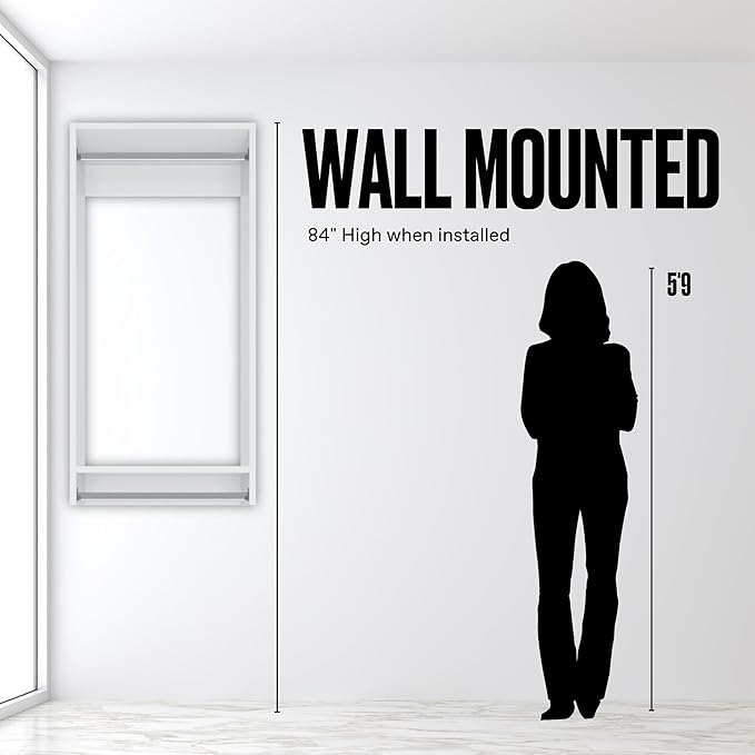 Double Hanging Closet Organizer - Modular System For Corner Closets - White, 36 Inch Wide